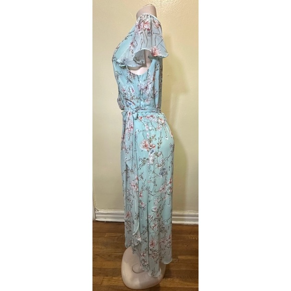 NWOT JULIA JORDAN Asymmetrical Puff Sleeve Maxi Dress Size 14 - Picture 4 of 9